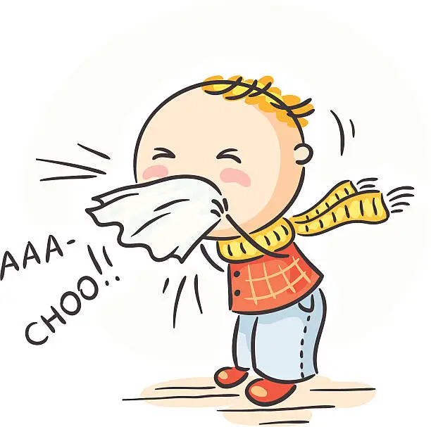 Vector illustration of Sneezing