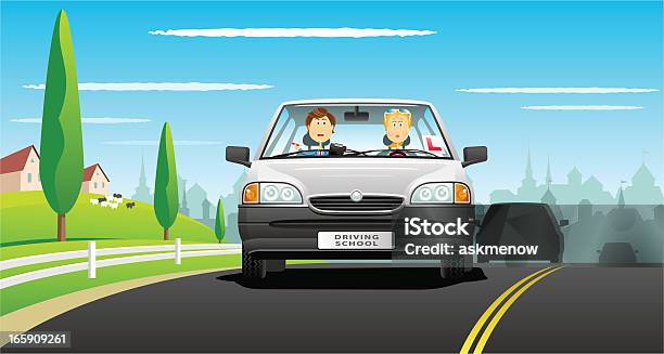 Conducente Giovane - Immagini vettoriali stock e altre immagini di Automobile - Automobile, Punto di vista frontale, Imparare a guidare