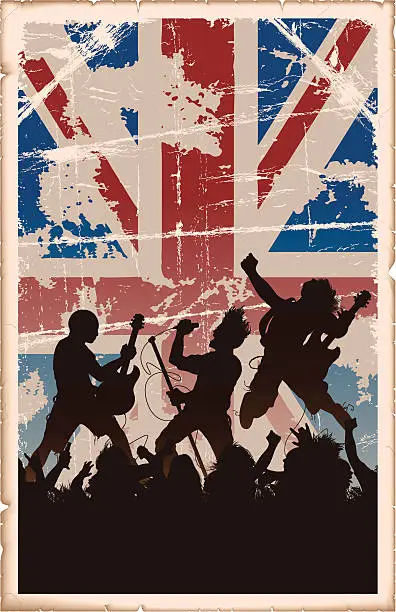 Vector illustration of Vintage British Rock Poster