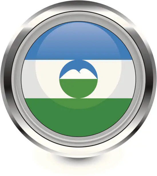 Vector illustration of Kabardino-Balkaria flag icon