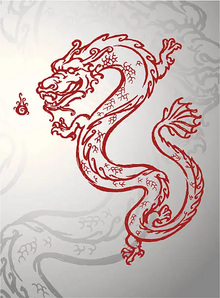 Vector illustration of Chinese Dragon
