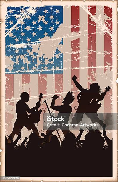Amerykański Zespół Rockowy Plakat Retro - Stockowe grafiki wektorowe i więcej obrazów Plakat - Plakat, Gitara, Muzyk rockowy