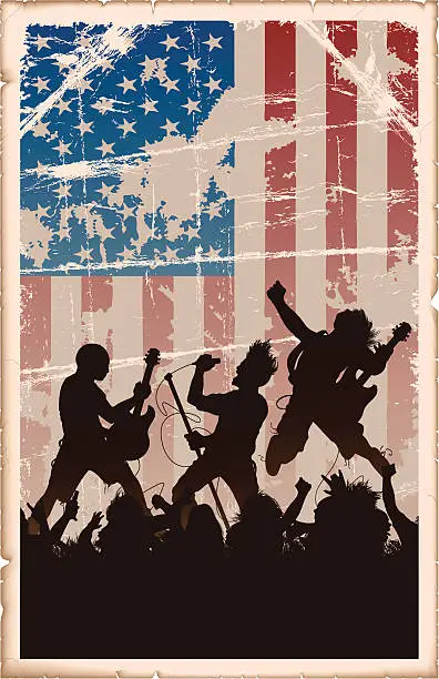 Vector illustration of Vintage American Rock Poster