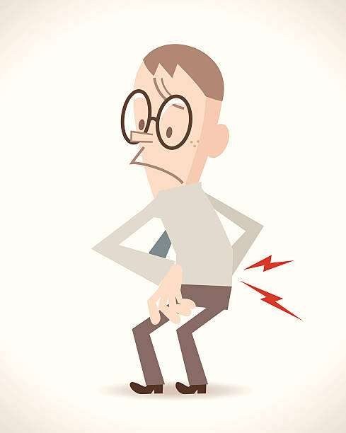 Lower Back Pain Stock Illustration - Download Image Now - Rear View, Back,  Pain - iStock