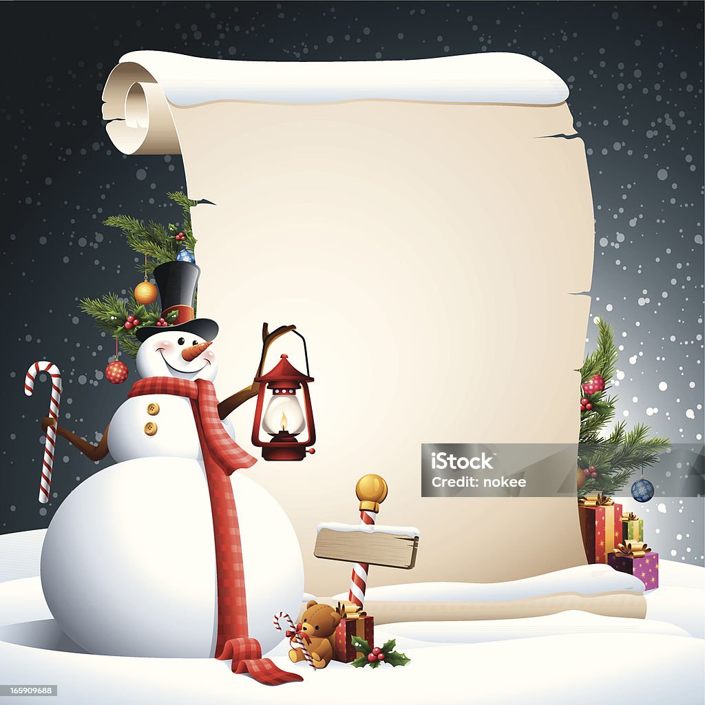 Snowman - Christmas Scroll #NAME? Snowman stock vector