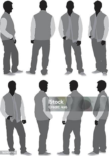 Ilustración de Hombre De Standing y más Vectores Libres de Derechos de Vista de costado - Vista de costado, Vector, Hombres
