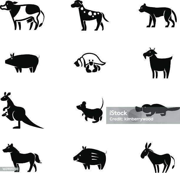 Ilustración de Conjunto De Iconos De Animales y más Vectores Libres de Derechos de Jabalí - Cerdo Salvaje - Jabalí - Cerdo Salvaje, Canguro, Ícono
