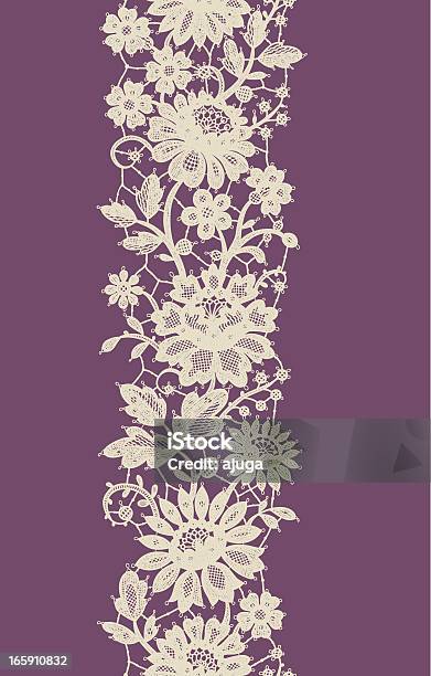 Lace Vertical Seamless Pattern Stock Illustration - Download Image Now - Lace - Textile, Old-fashioned, Flower