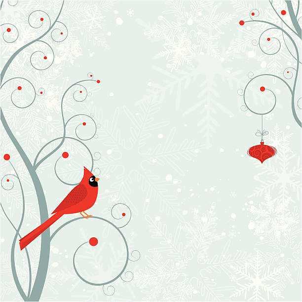 Christmas Kardynał Ptak – artystyczna grafika wektorowa