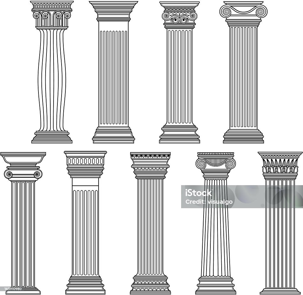 Pilares - arte vectorial de Columna arquitectónica libre de derechos