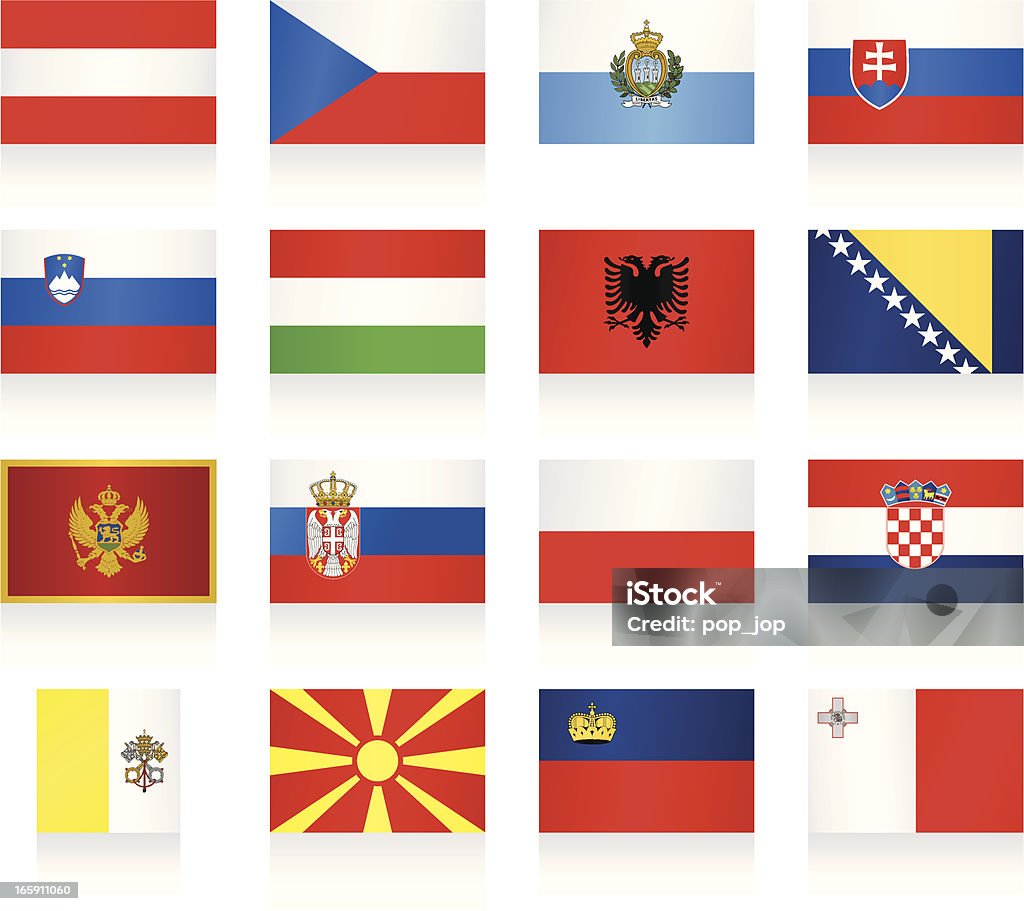 Flagi kolekcja-Środkowa i Południowa Europa - Grafika wektorowa royalty-free (Bośnia i Hercegowina)