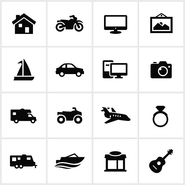 ubezpieczenie nieruchomości ikony - mobile home symbol computer icon motor home stock illustrations
