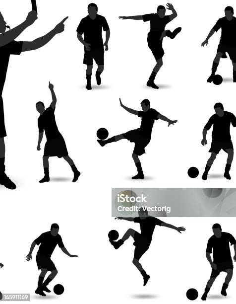 Ilustración de Silueta De Fútbol y más Vectores Libres de Derechos de Fútbol - Fútbol, Silueta, Cabezazo