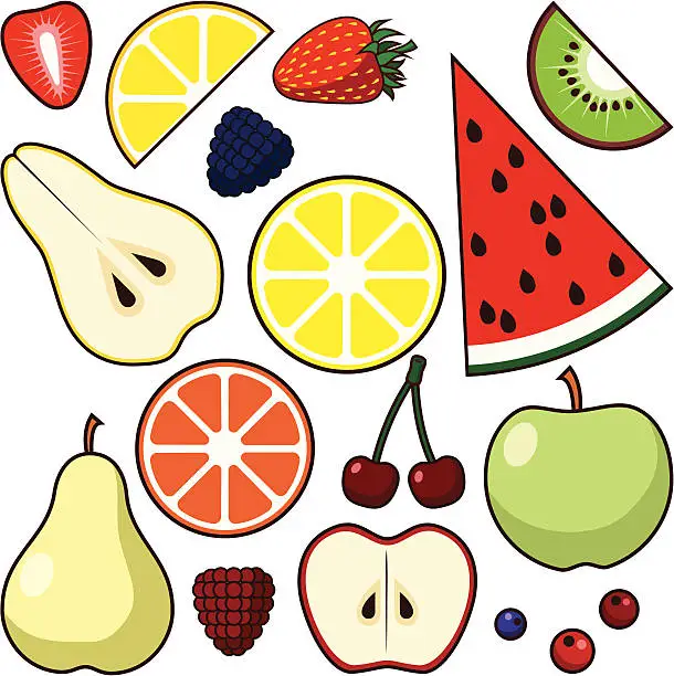 Vector illustration of Fruit Set