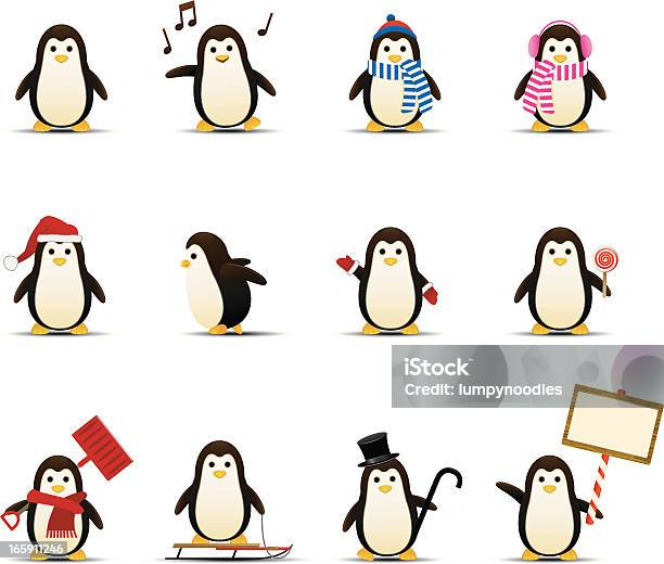 Penguin Icons Stock Illustration - Download Image Now - Penguin, Christmas, Vector