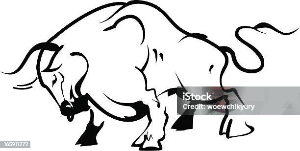 Bull Contorno - Immagini vettoriali stock e altre immagini di Disegnare - Disegnare, Toro - Segno zodiacale, Toro - Bovino