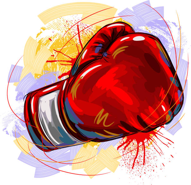 Boxing Glove Boxing Gloves, all elemnts are in seperate layers and grouped. Please visit my portfolio for more options. punching illustrations stock illustrations