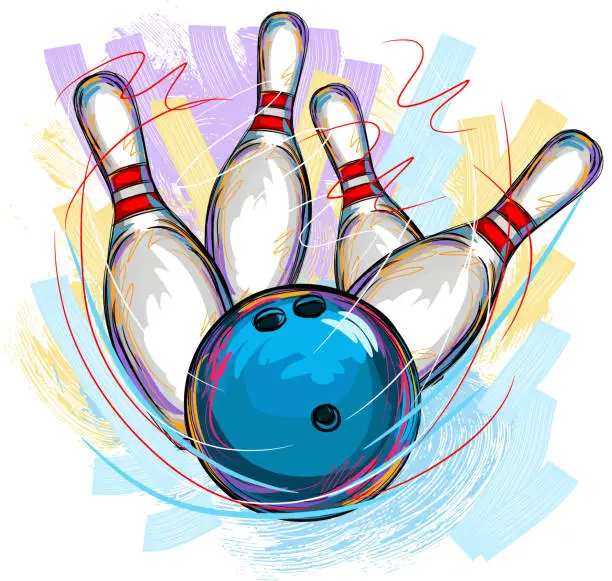 Vector illustration of Bowling