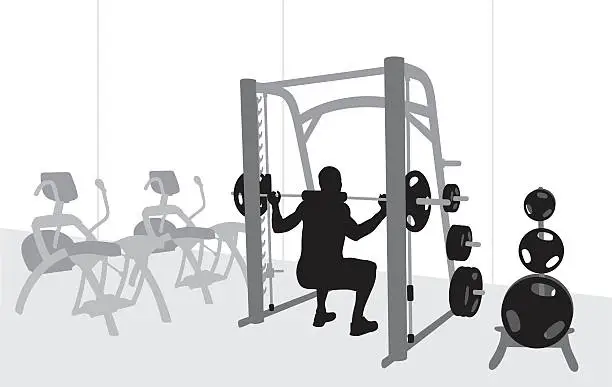 Vector illustration of Lifting Weights Vector Silhouette