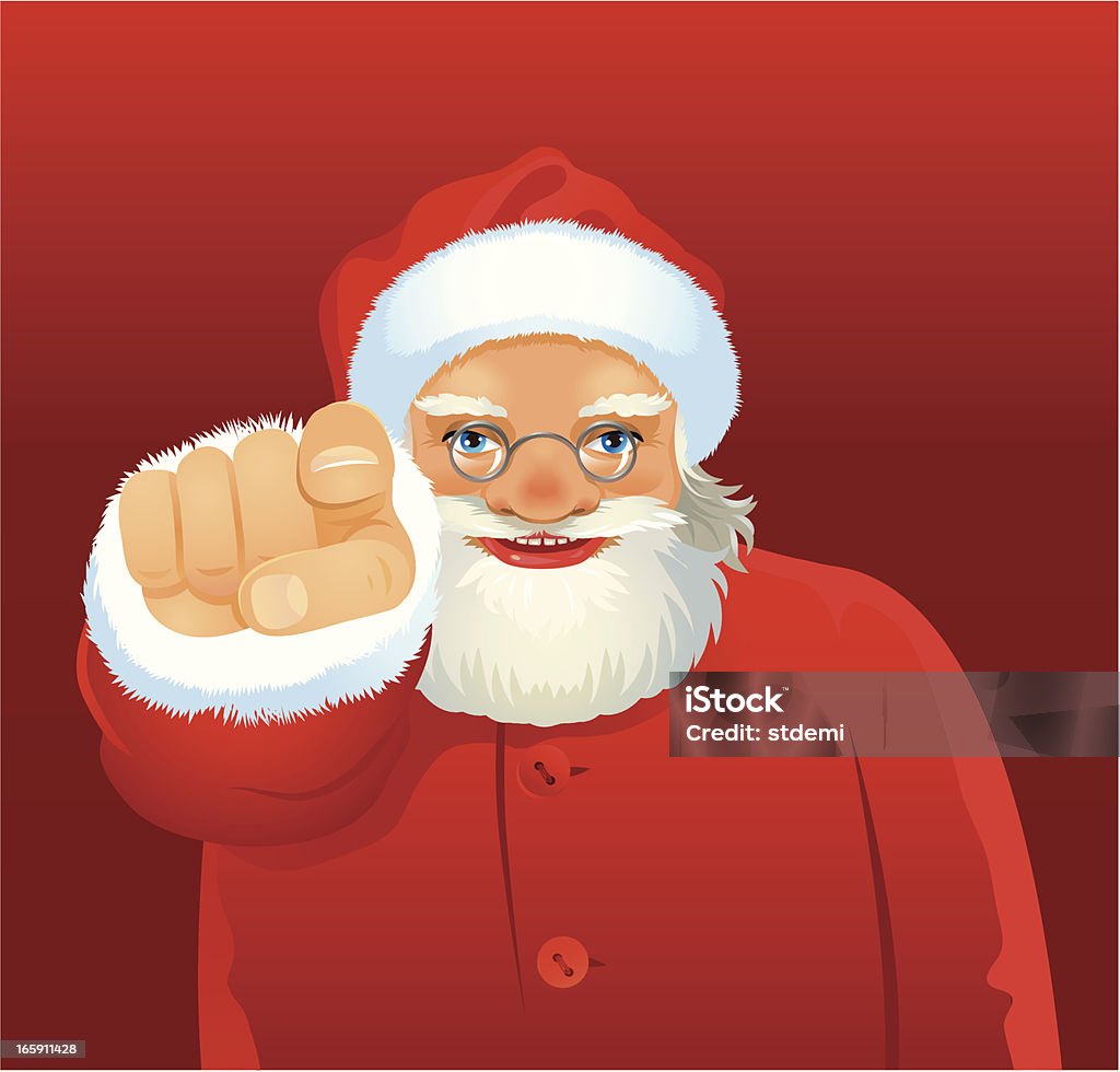 Santa apontando - Vetor de Papai Noel royalty-free