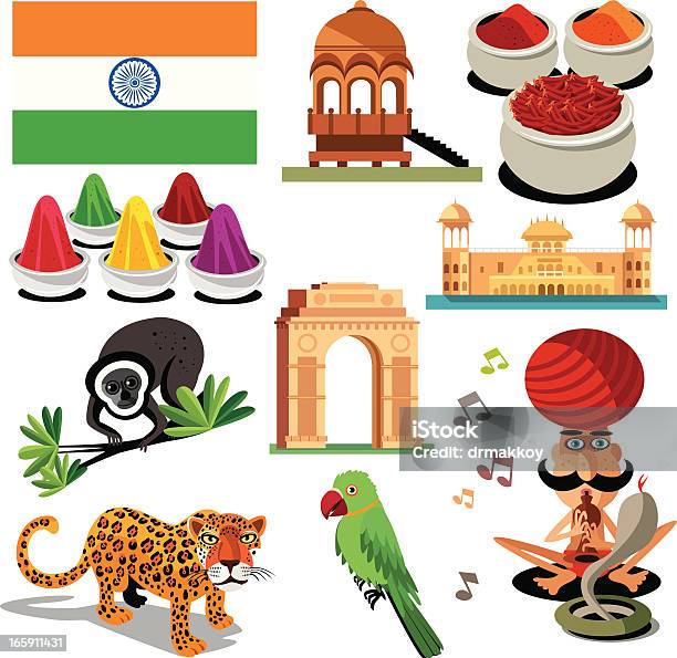 Indie Symbole - Stockowe grafiki wektorowe i więcej obrazów Architektura - Architektura, Azja, Delhi