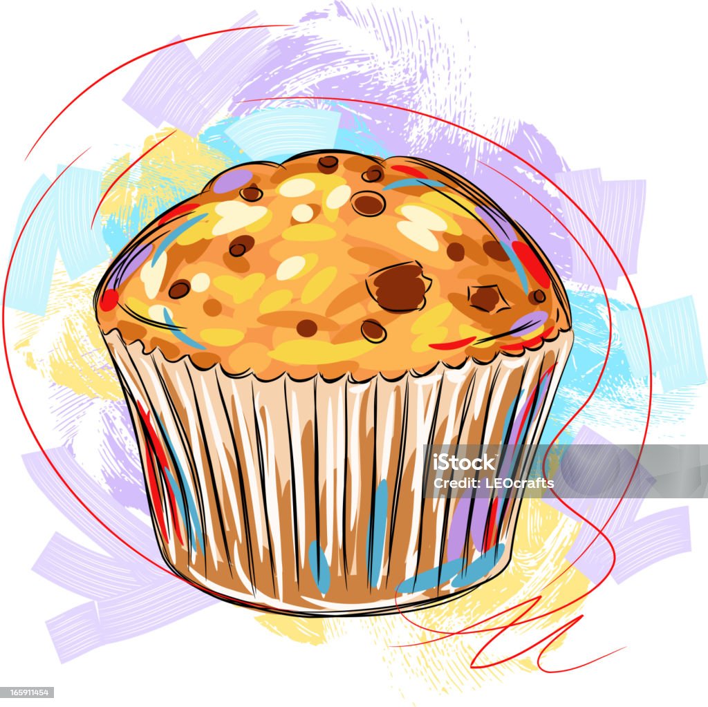 Muffin deliziosi - arte vettoriale royalty-free di Prima colazione