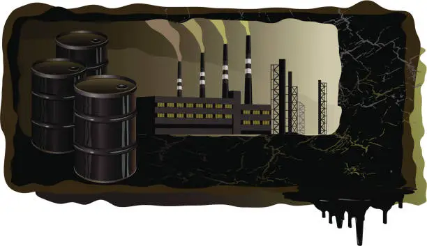 Vector illustration of Black factory