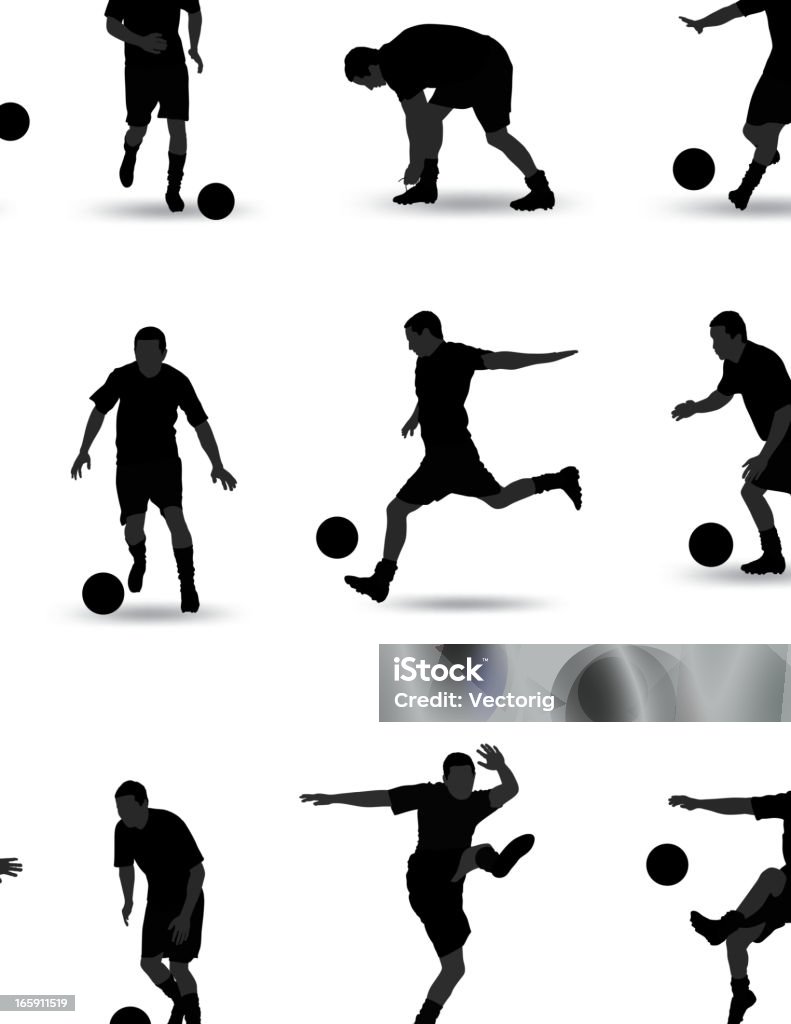 Silhouette de football - clipart vectoriel de Joueur de football libre de droits