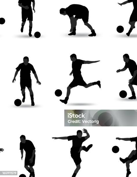 Silhouette De Football Vecteurs libres de droits et plus d'images vectorielles de Joueur de football - Joueur de football, Silhouette - Contre-jour, Football