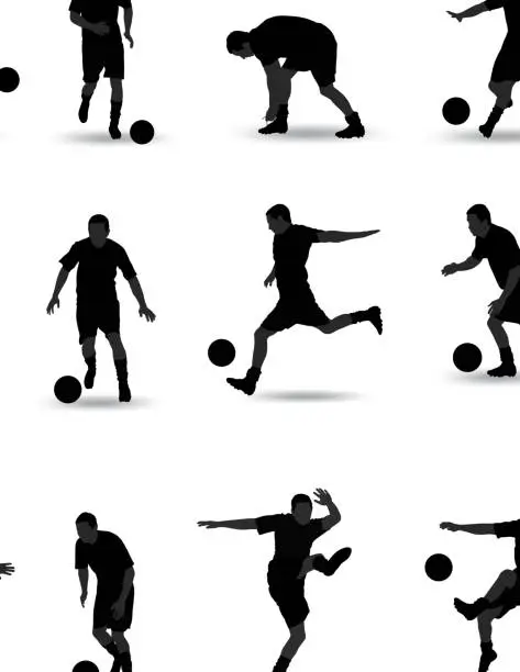 Vector illustration of Soccer Silhouette