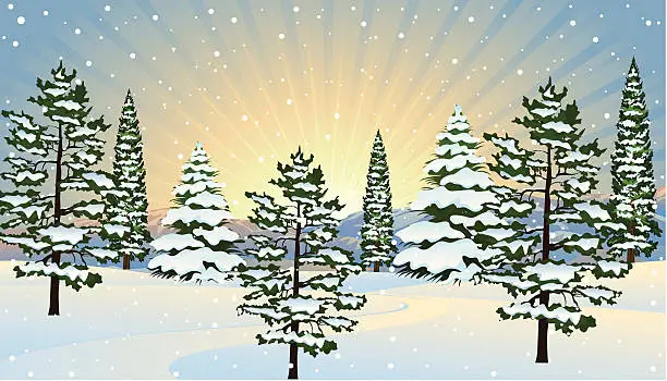 Vector illustration of Winter Morning