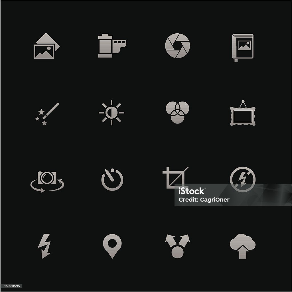 Iconos de la fotografía: Android serie - arte vectorial de Contenedor de película libre de derechos
