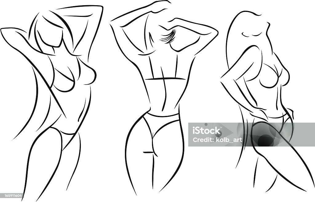 Стилизованные Женский данные в бикини или underwear 5 - Вект�орная графика Красота роялти-фри