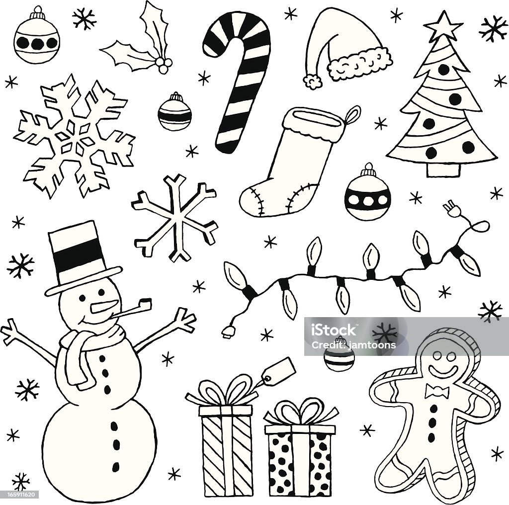 Christmas Doodles - Grafika wektorowa royalty-free (Bazgroły - Rysunek)