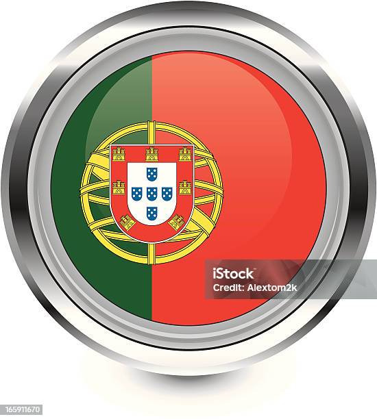 Portugalia Flaga Ikona - Stockowe grafiki wektorowe i więcej obrazów Bez ludzi - Bez ludzi, Błyszczący, Flaga