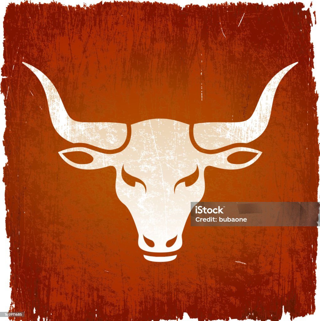 Wild bull su sfondo vettoriale royalty-free - arte vettoriale royalty-free di Vacca Texas Longhorn