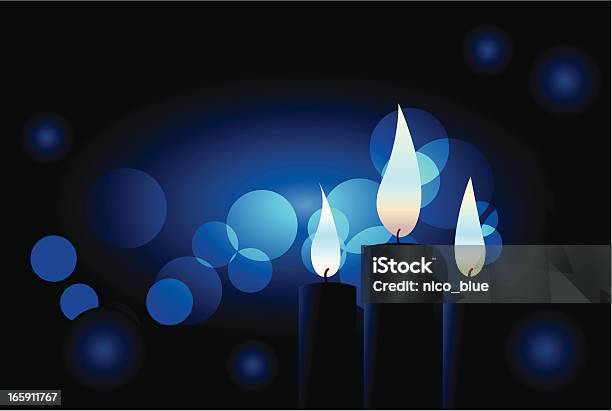 Velas Azul - Arte vetorial de stock e mais imagens de Vela - Equipamento de Iluminação - Vela - Equipamento de Iluminação, Luz da vela, Azul