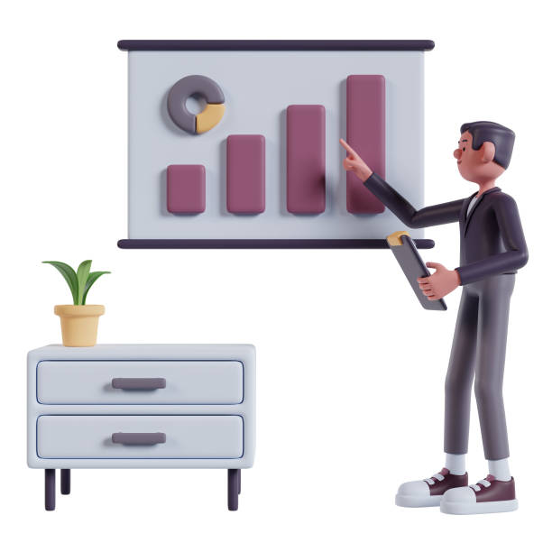istock Men analyze marketing on a whiteboard with a Business Growth Chart while holding the clipboard with their left hand 1659121618