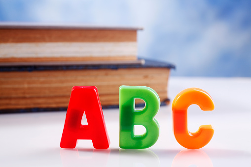 alphabet abc and ladder of books