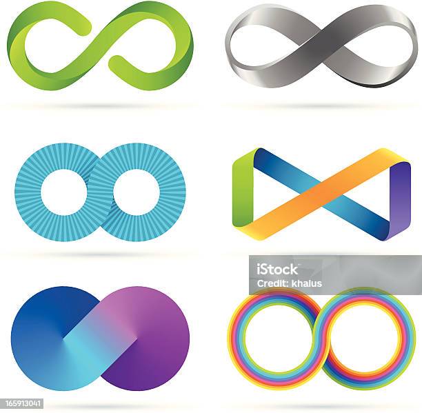 Vetores de Conjunto De Borda Infinita e mais imagens de Infinito - Infinito, Símbolo, Mobius Strip