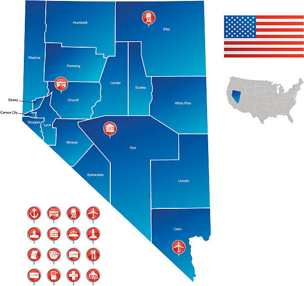 Map Of Nevada Stock Illustration Download Image Now Airport Map Of Nevada 
