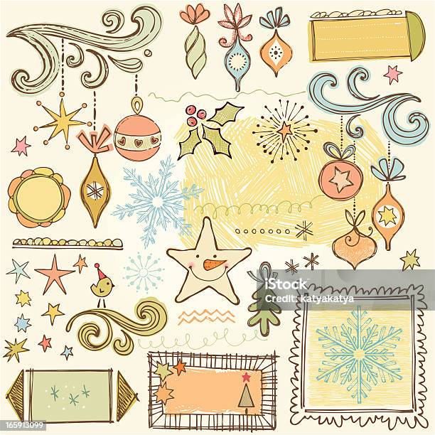 Decorazioni Di Natale - Immagini vettoriali stock e altre immagini di A forma di stella - A forma di stella, Agrifoglio, Albero