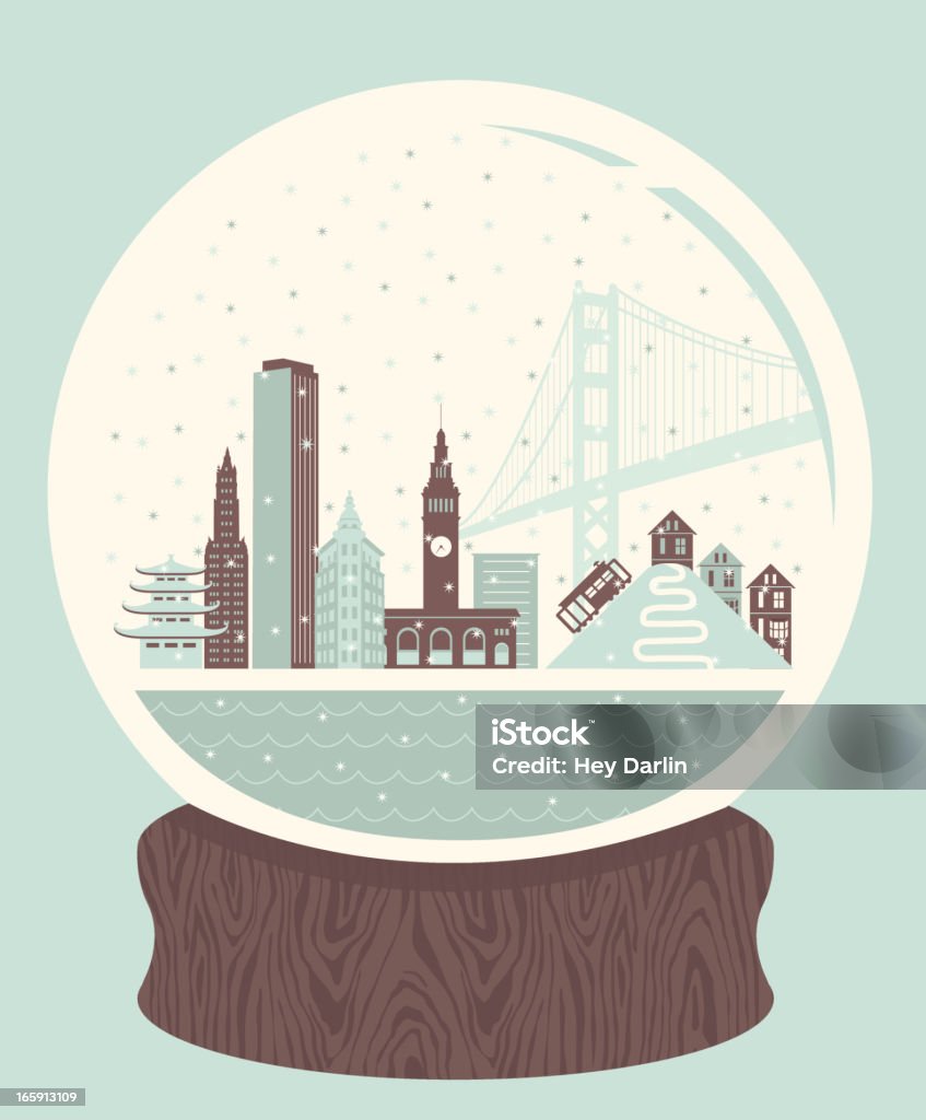 Snow Globe San Francisco - Lizenzfrei Schneekugel Vektorgrafik