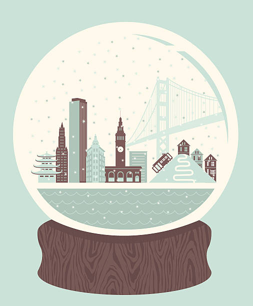 snow globe san francisco - chinatown san francisco chinatown san francisco county cityscape stock-grafiken, -clipart, -cartoons und -symbole