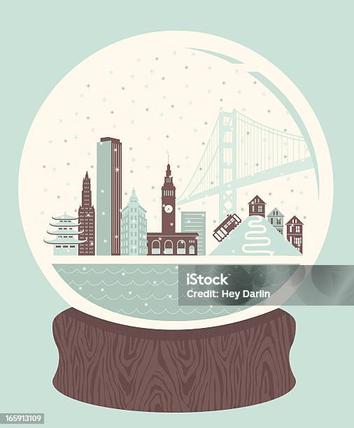 Snow Globe San Francisco Stock Vektor Art und mehr Bilder von Schneekugel - Schneekugel, Vektor, Urlaub