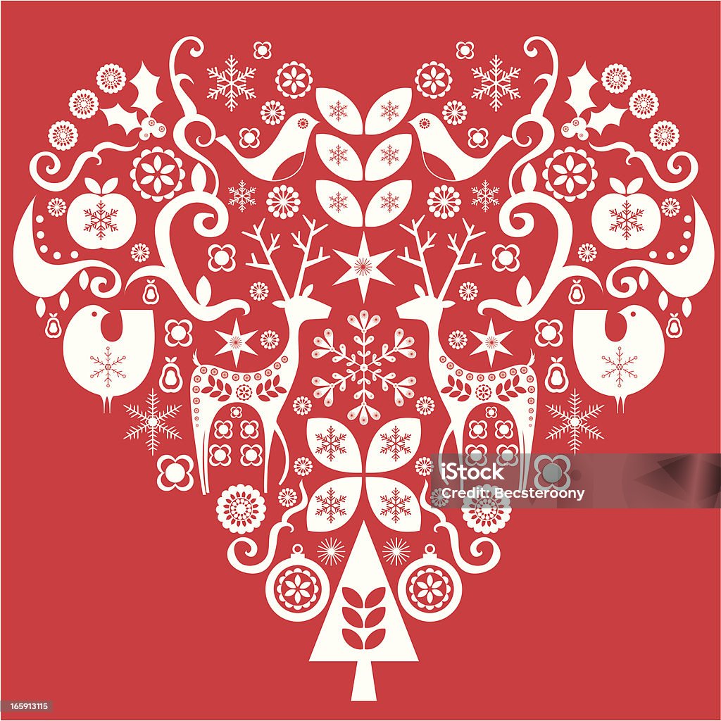 Navidad amor corazón - arte vectorial de Navidad libre de derechos