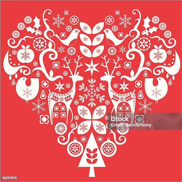 Рождество Love Сердца — стоковая векторная графика и другие изображения на тему Рождество - Рождество, Символ сердца, Культура Скандинавии