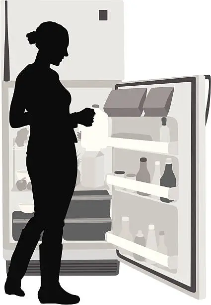 Vector illustration of Snacking Vector Silhouette