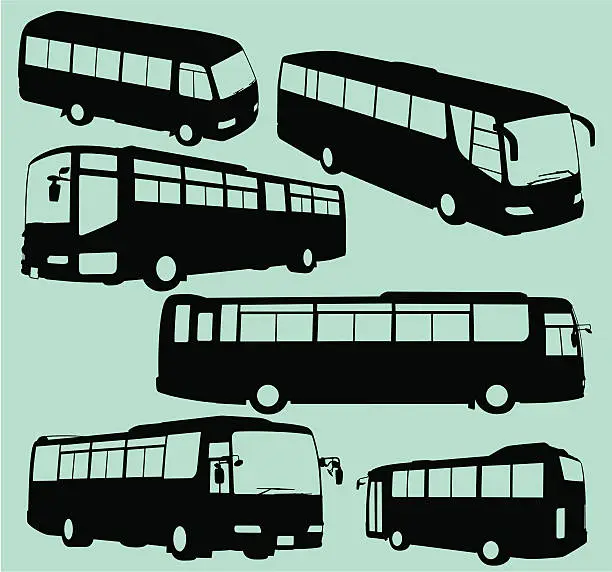 Vector illustration of Tour Bus Collection