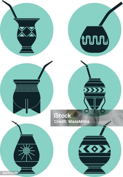 Icônes Avec Calabashes Vecteurs libres de droits et plus d'images vectorielles de Yerba Maté - Yerba Maté, Lagenaria siceraria, Aliments et boissons